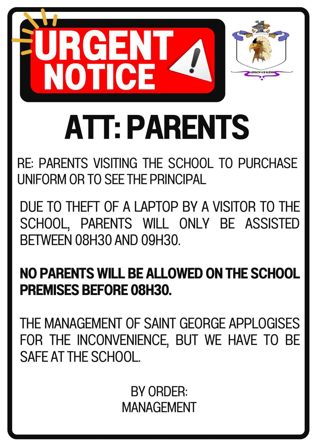 URGENT NOTICE!