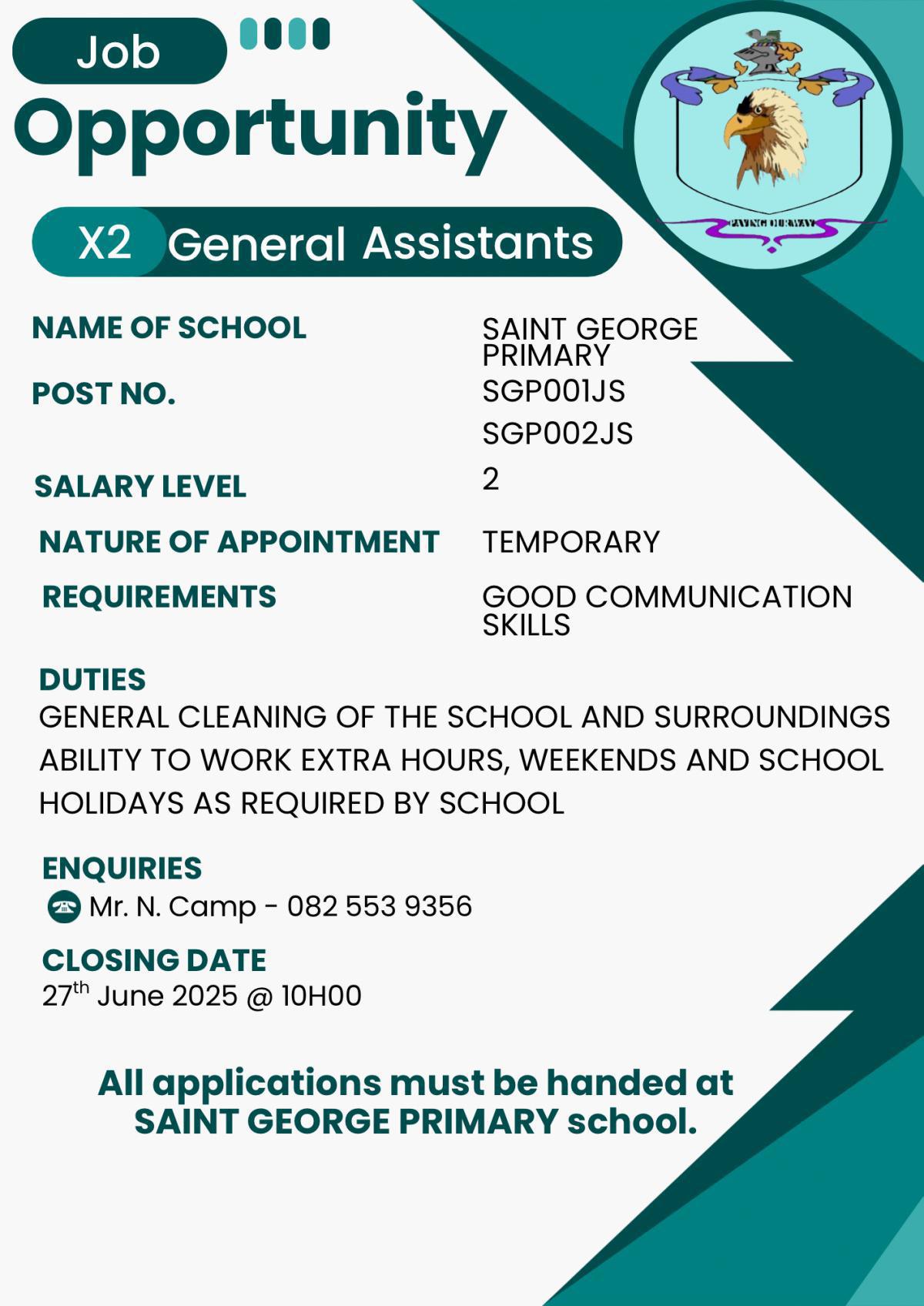 JOB OPPORTUNITY!!