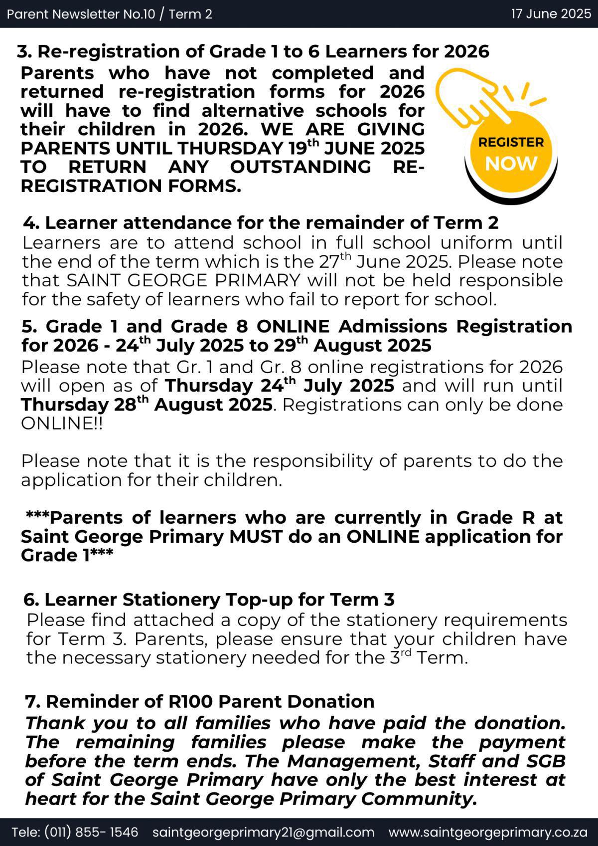 NEWSLETTER NO.10 / TERM 2