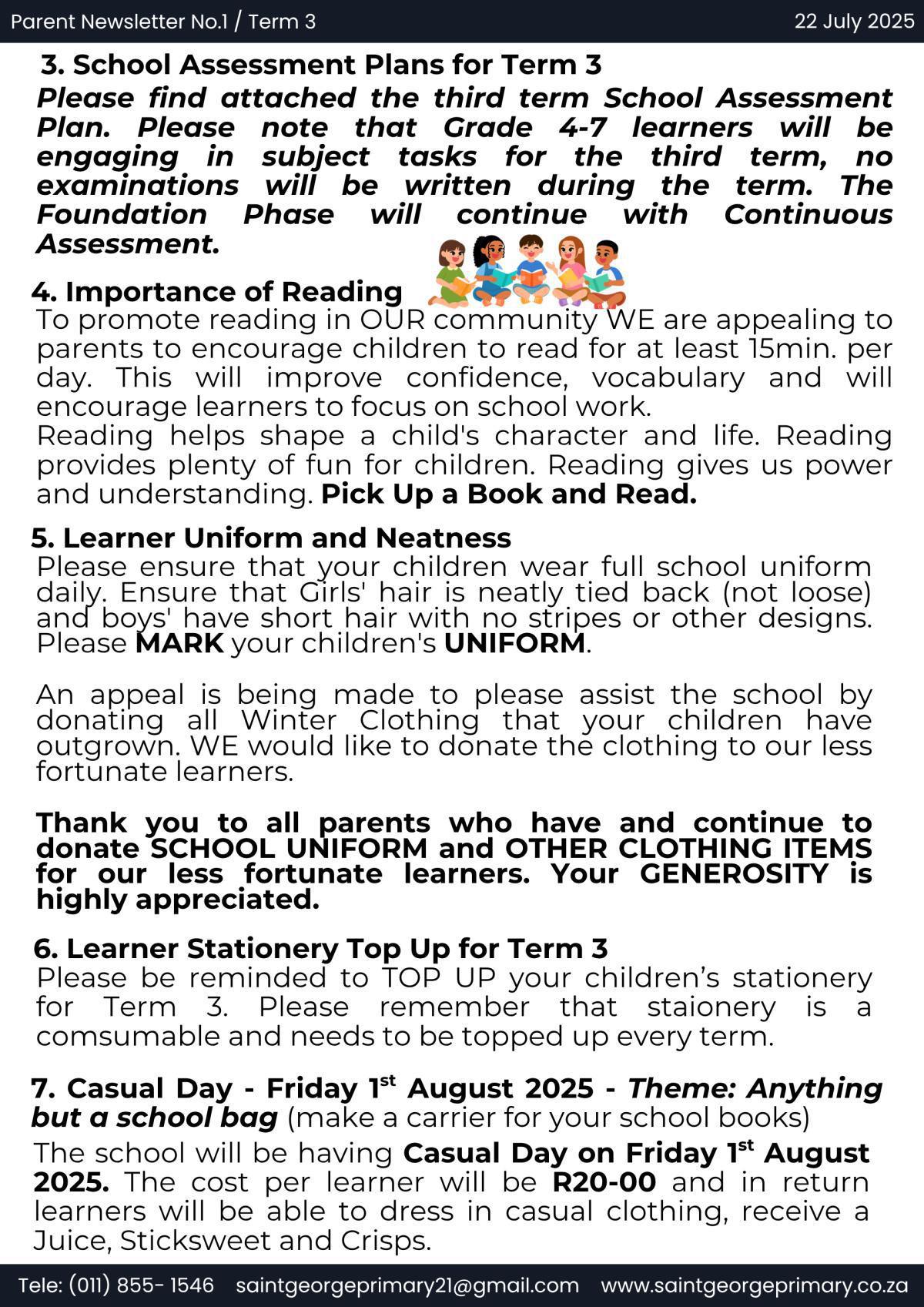 Newsletter No.1 / Term 3