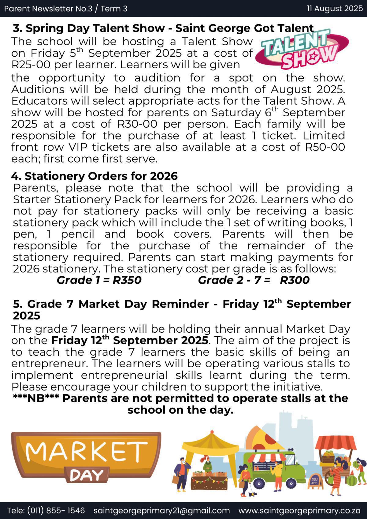 Newsletter No.3 / Term 3