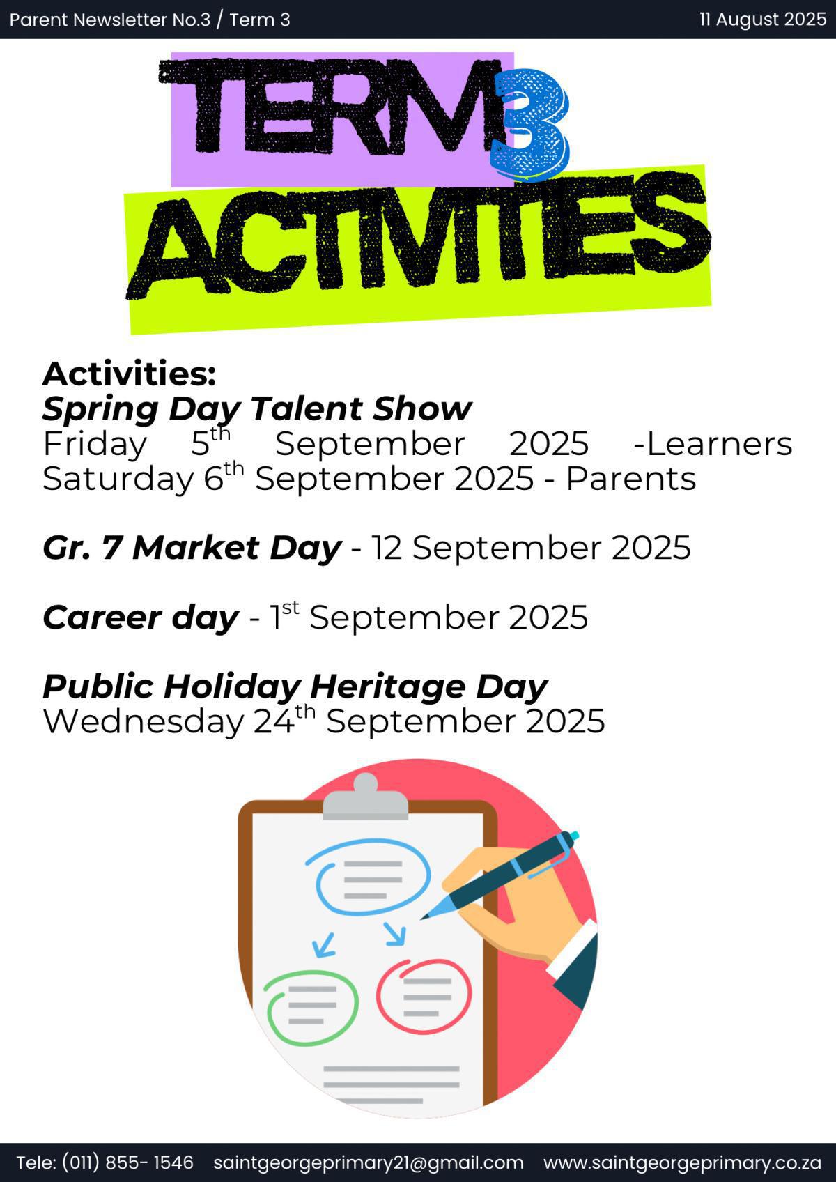 Newsletter No.3 / Term 3