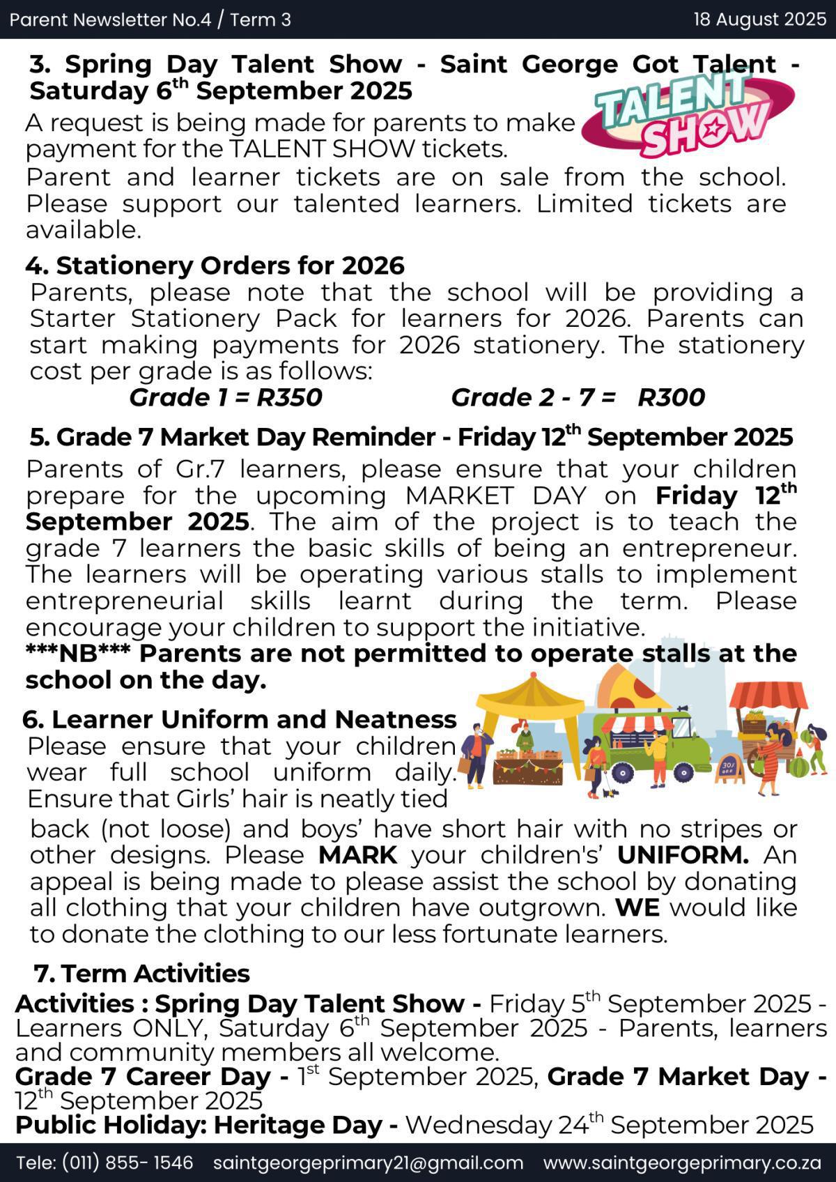 Newsletter No.4 / Term 3
