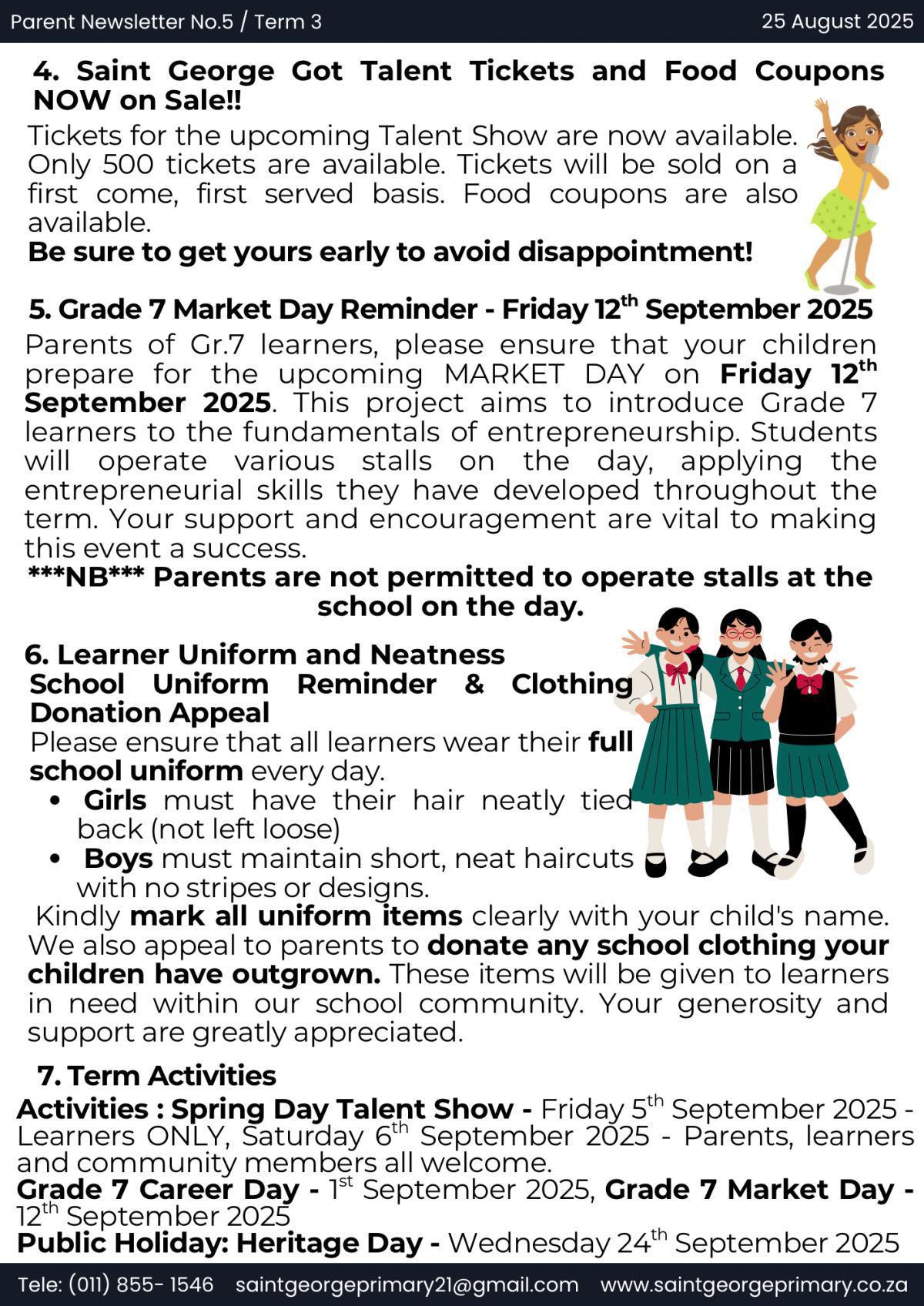 Newsletter No.5 / Term 3