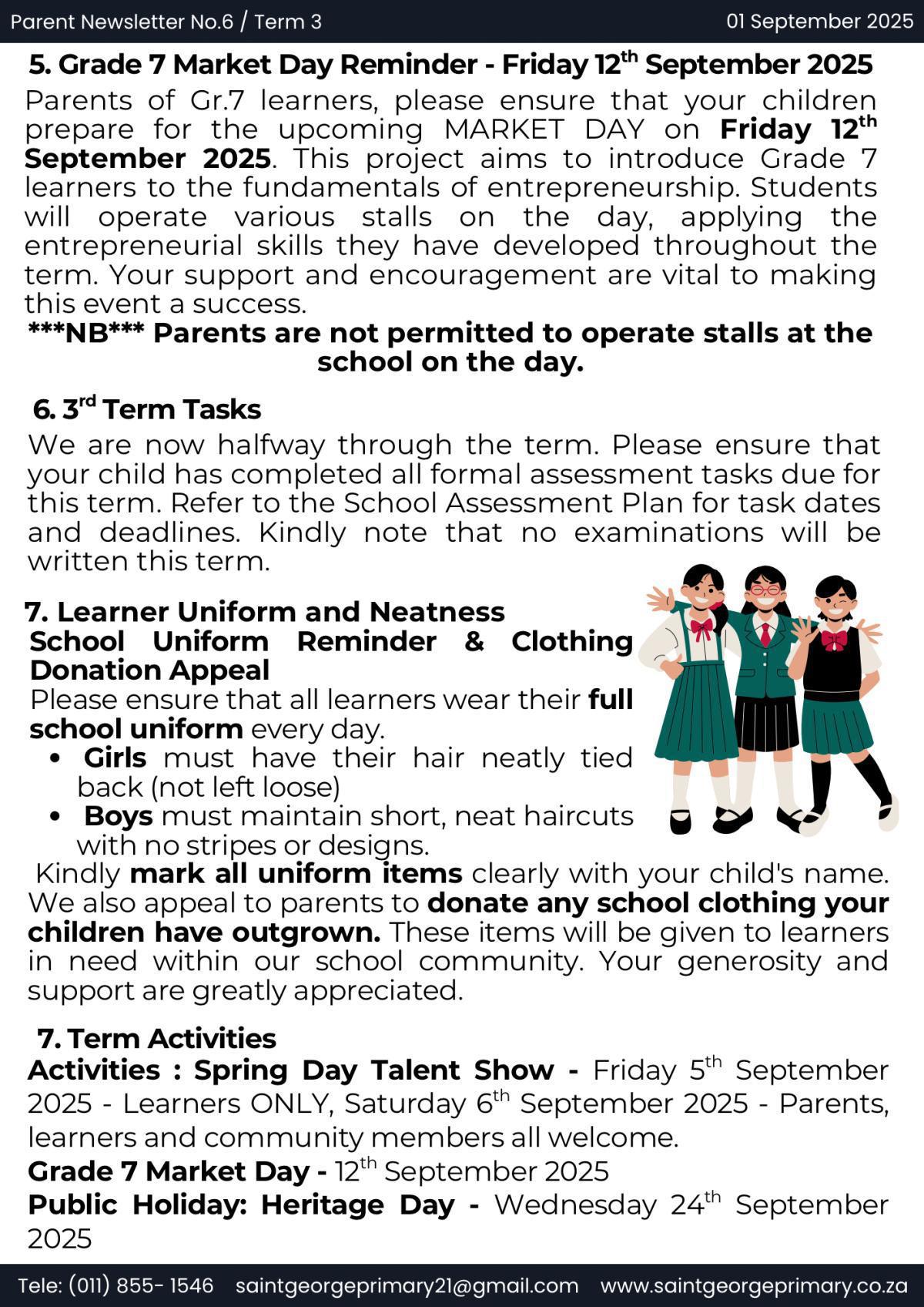 Newsletter No.6 / Term 3