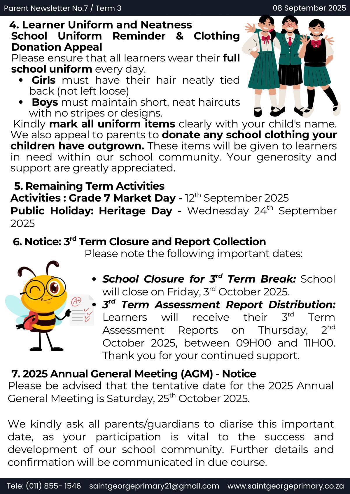Newsletter No. 7 / Term 3