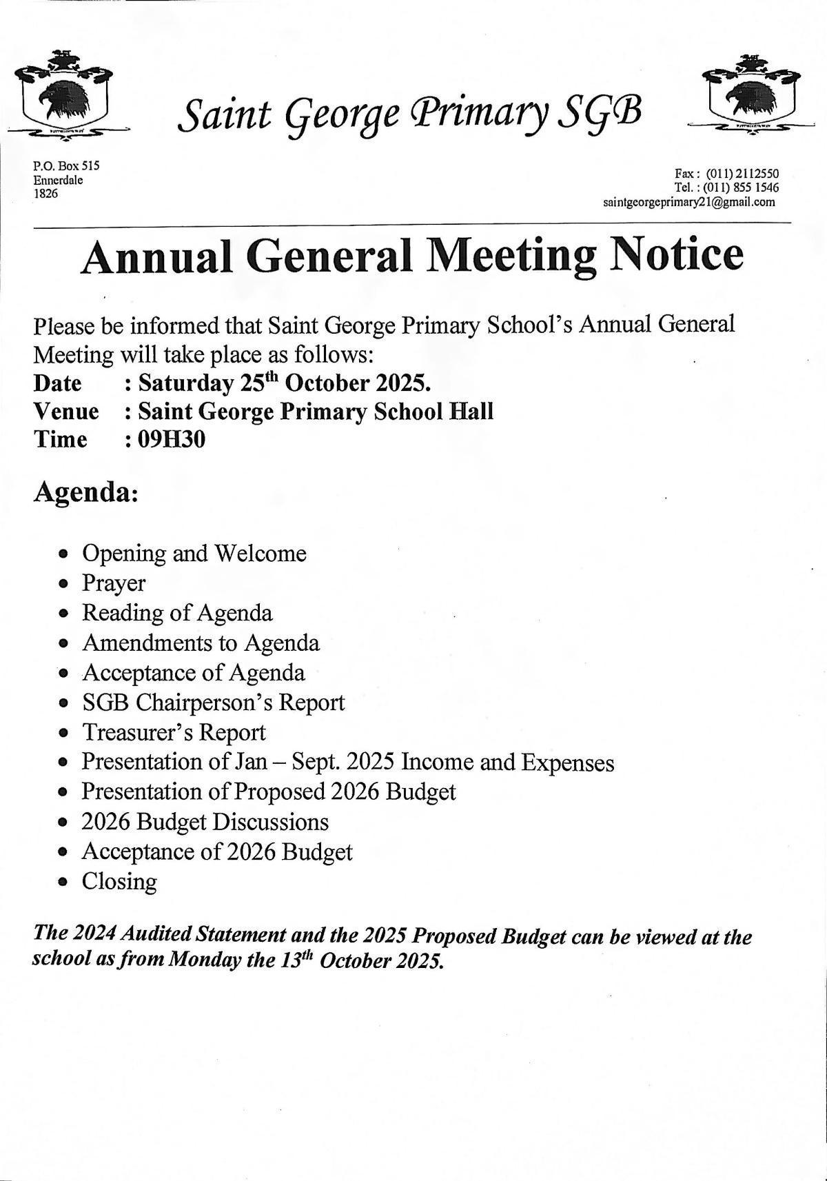 Annual General Meeting Notice