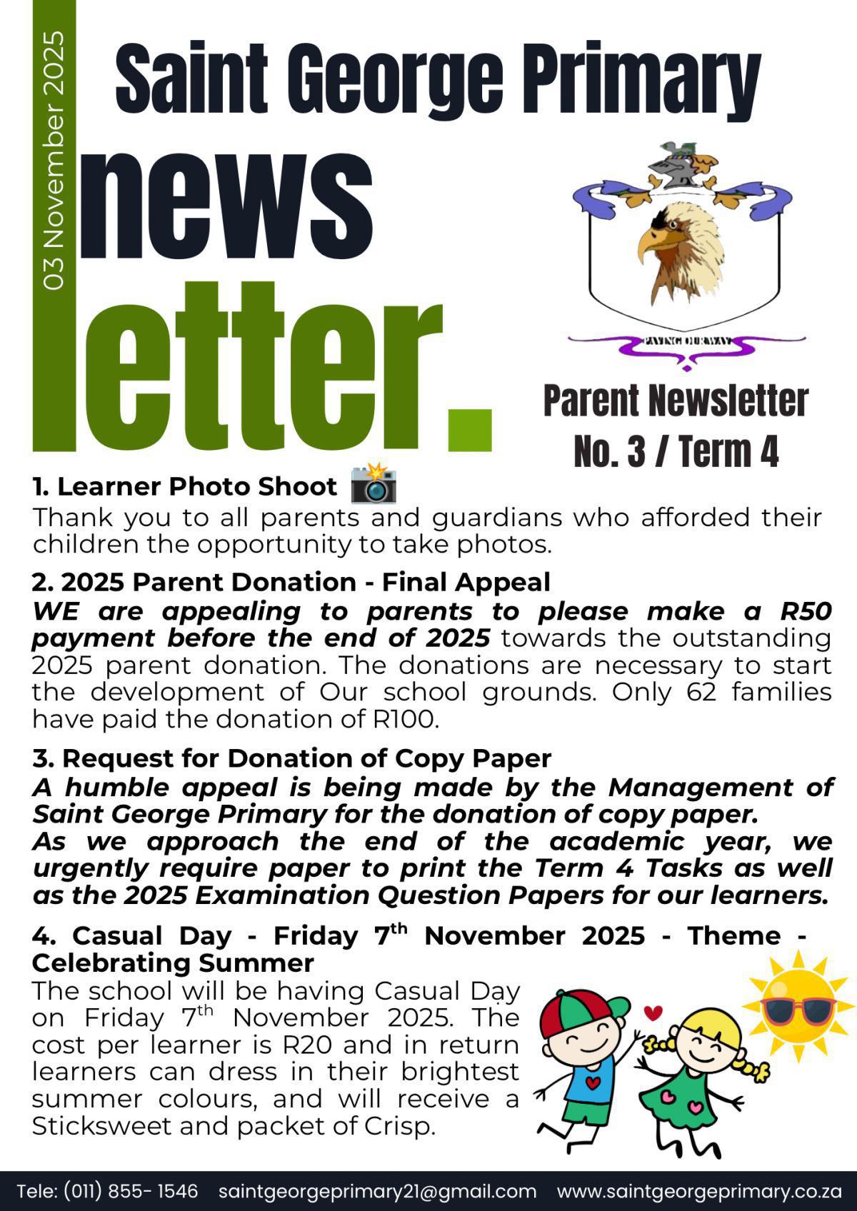 Newsletter no.3 / Term 4