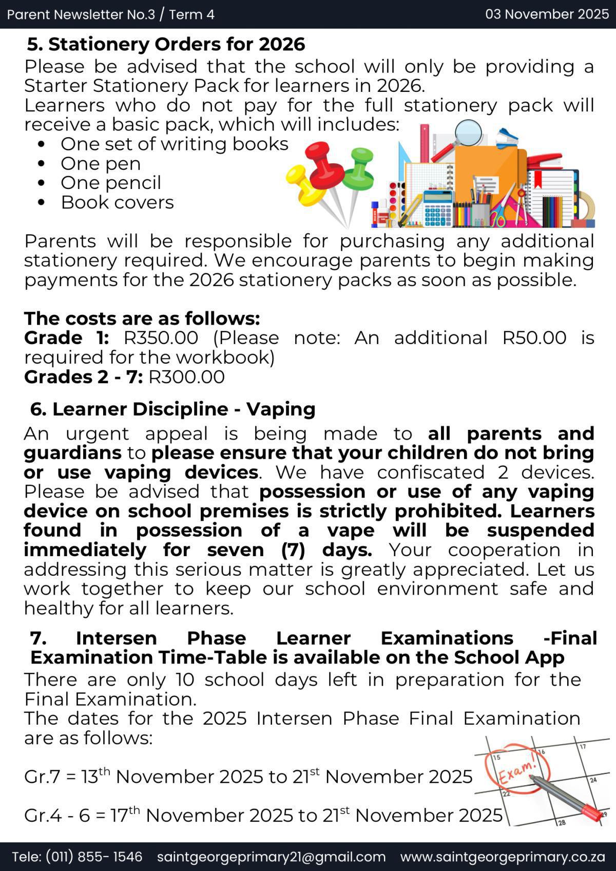 Newsletter no.3 / Term 4