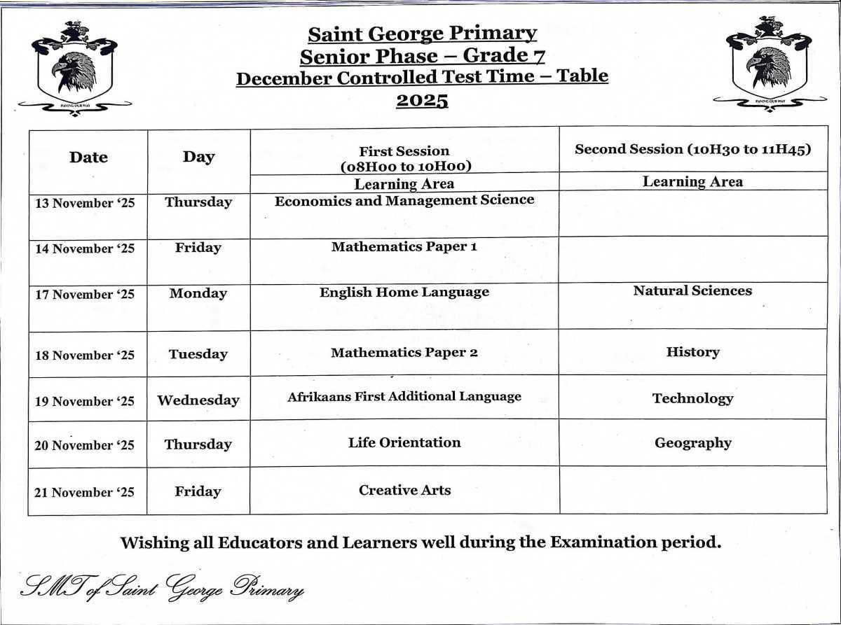 Exam Time Tables Exam Time Tables
