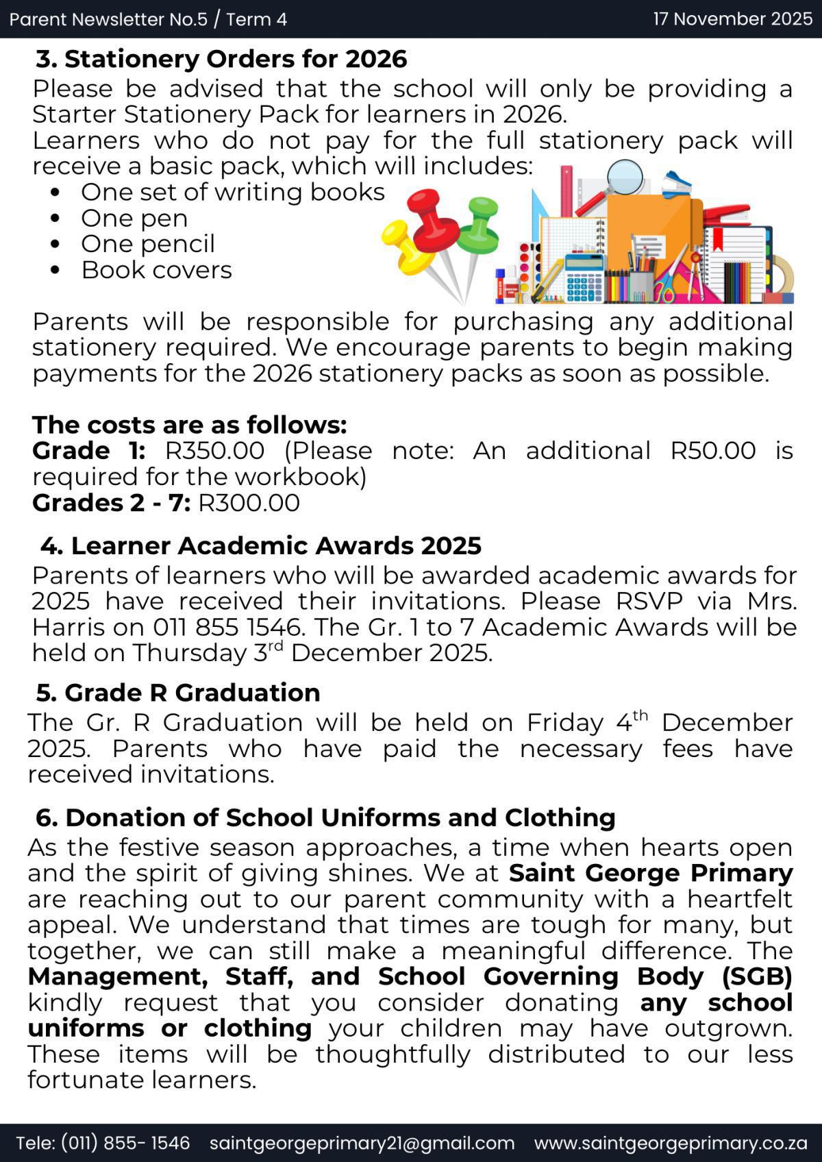 Newsletter No.5 / Term 4
