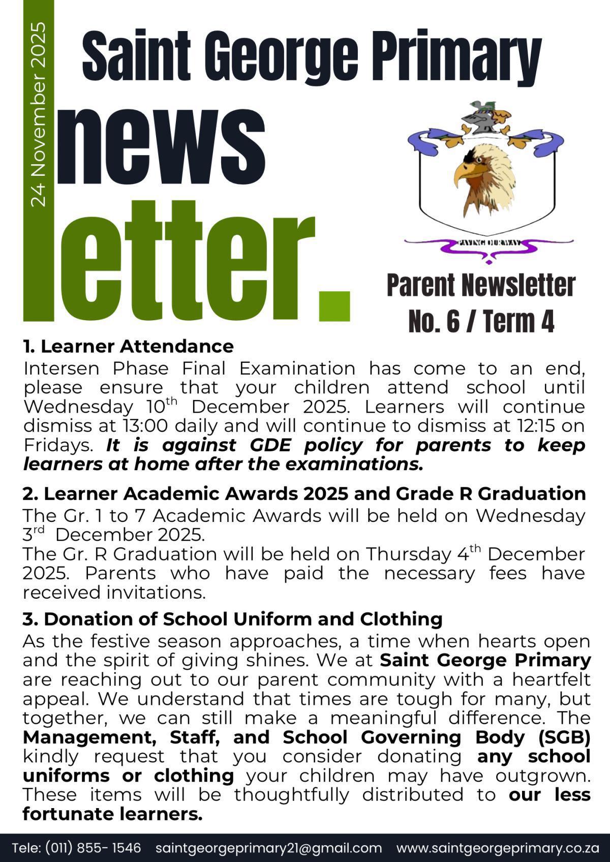 Newsletter No.6 / Term 4