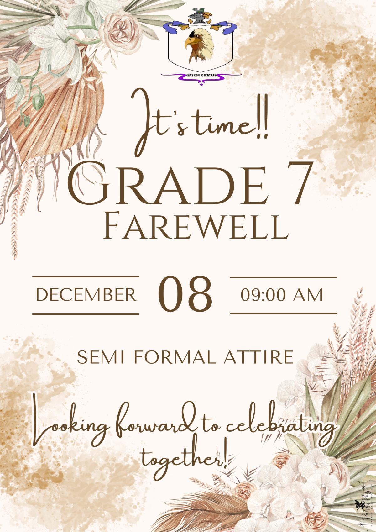 Grade 7 Farewell 2025