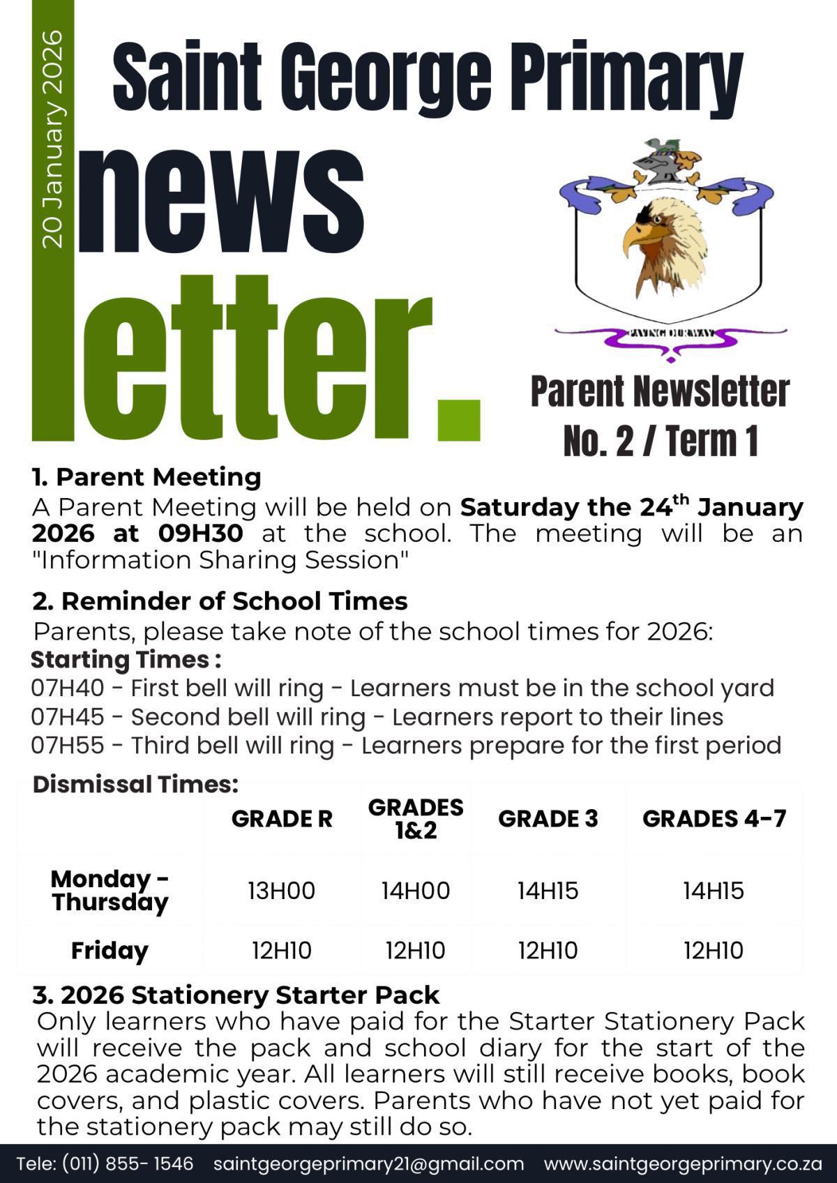 Newsletter No. 2 / Term 1