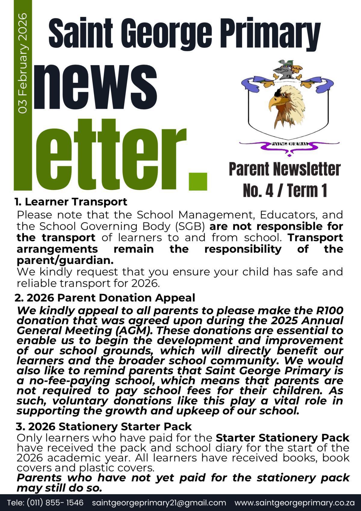 Newsletter No.4 / Term 1