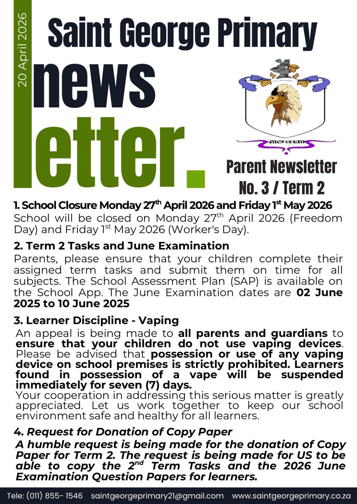 Newsletter No.3 / Term 2