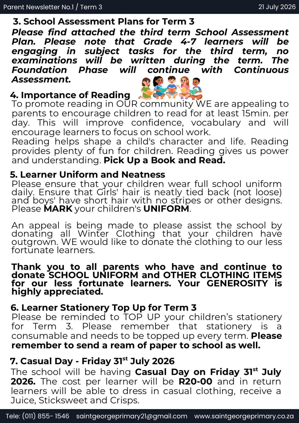 Newsletter no.1 / Term 3