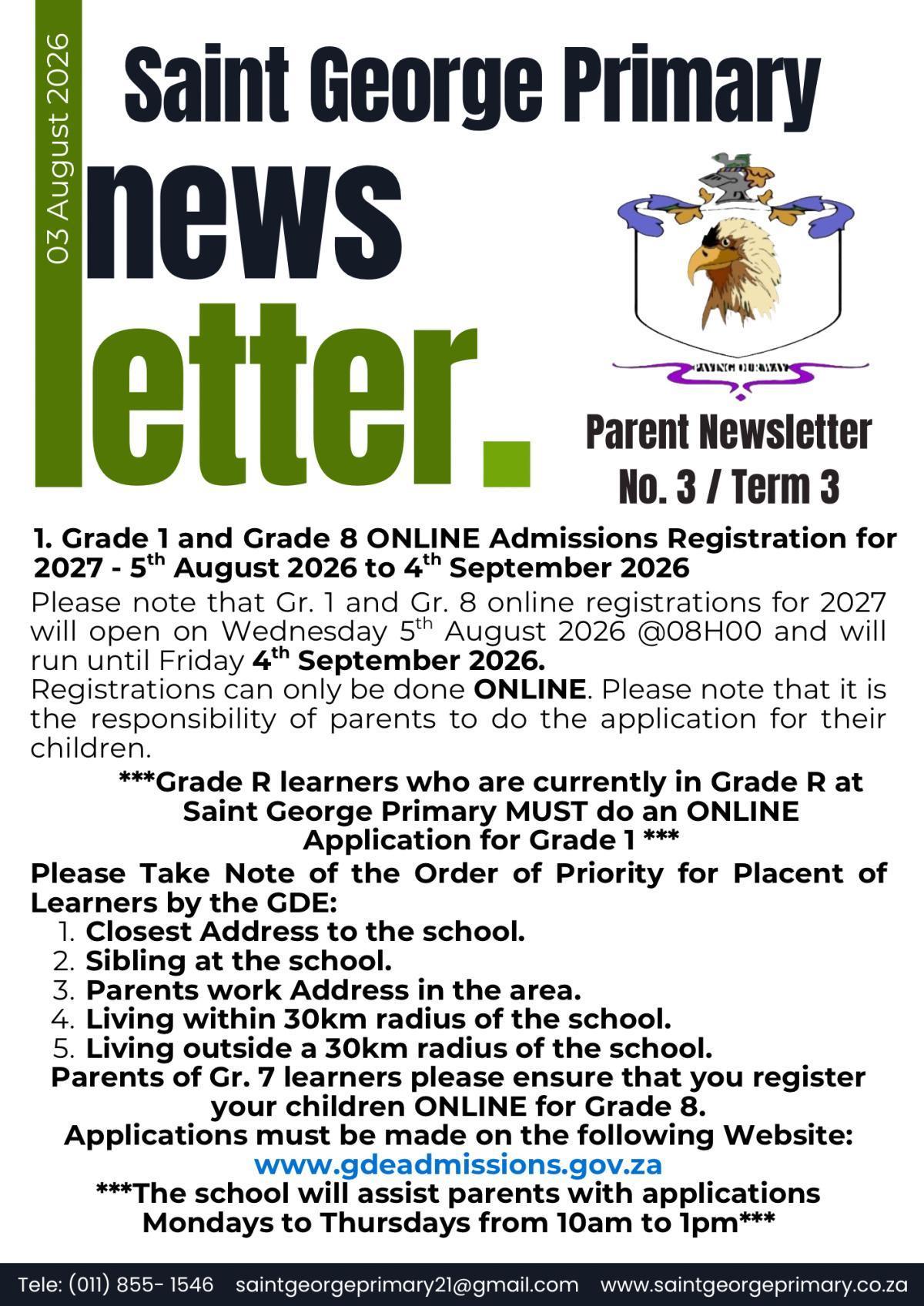 Newsletter No.3 / Term 3