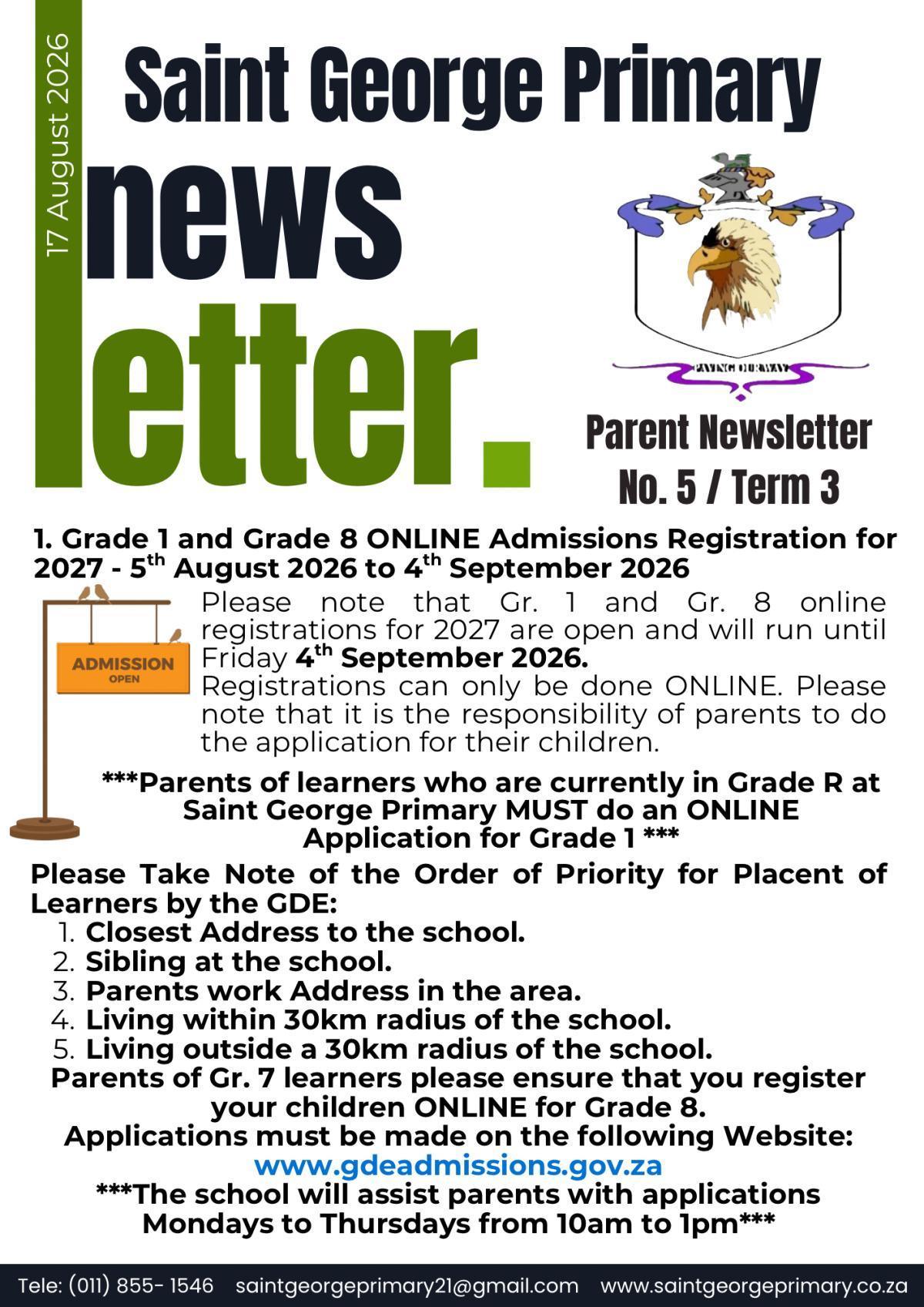 Newsletter No.5 / Term 4