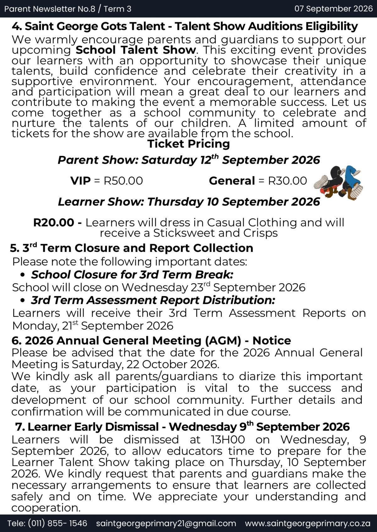 Newsletter No.8 / Term 3