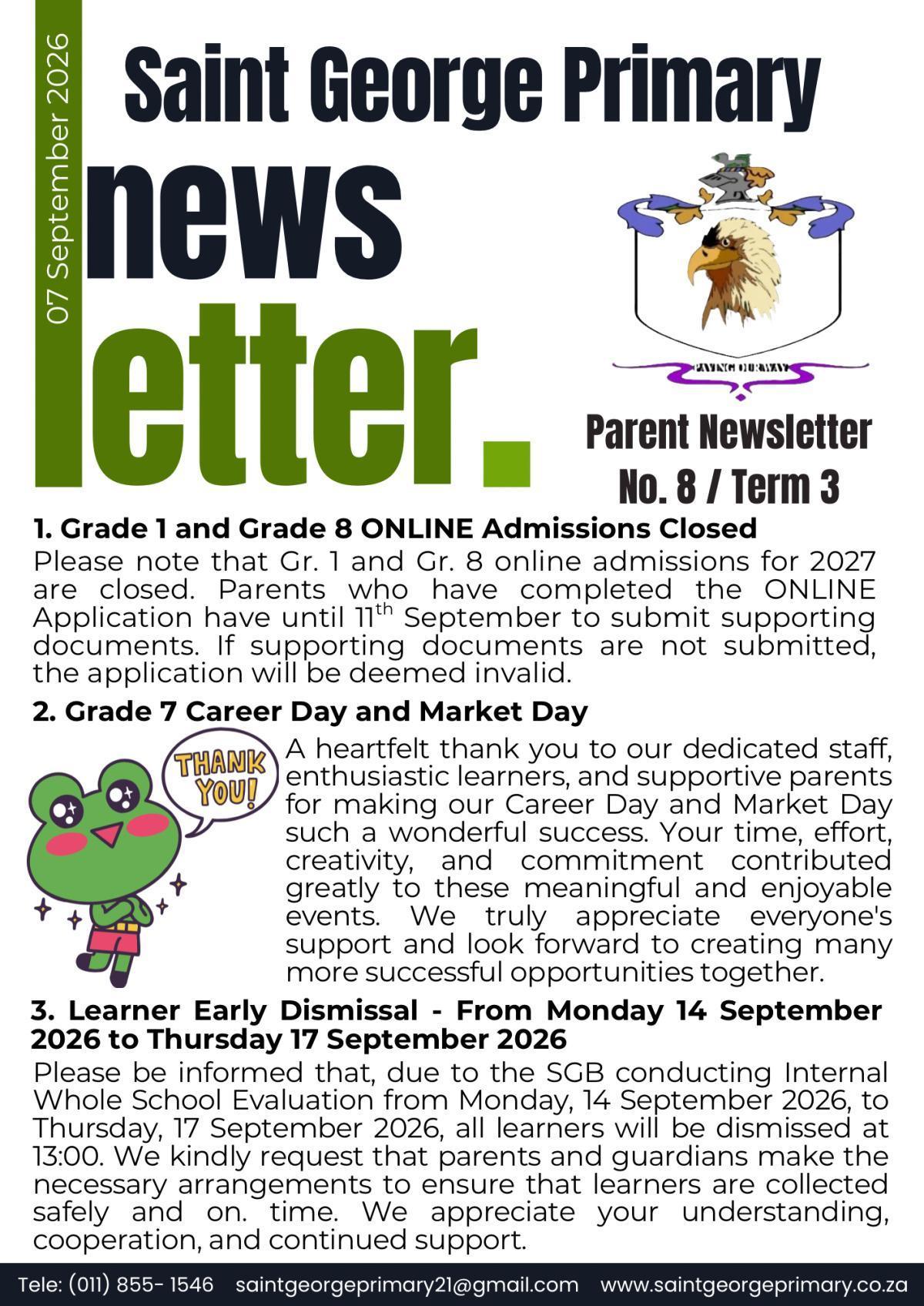 Newsletter No.8 / Term 3
