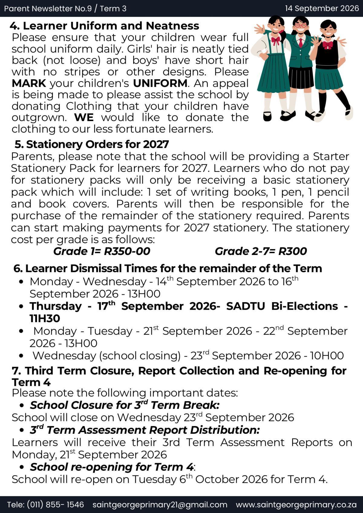 Newsletter No.9/Term 3