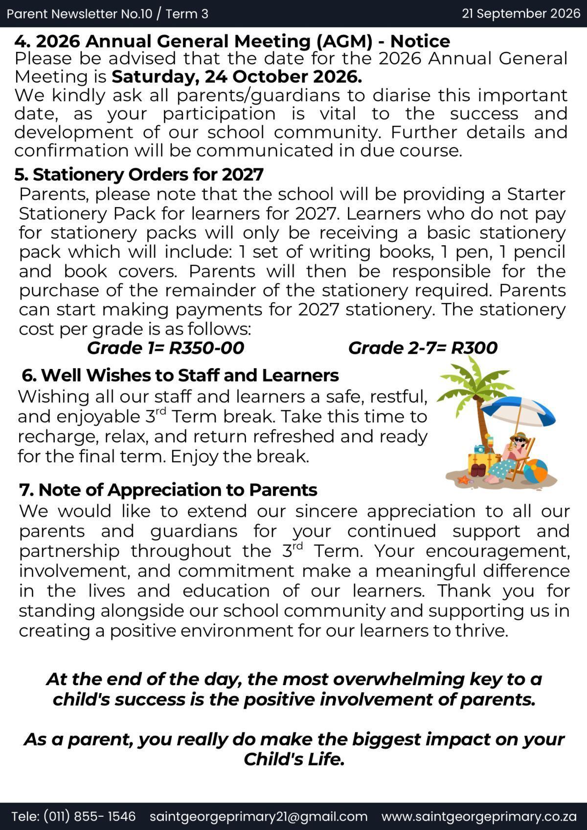 Newsletter No.10 / Term 3!