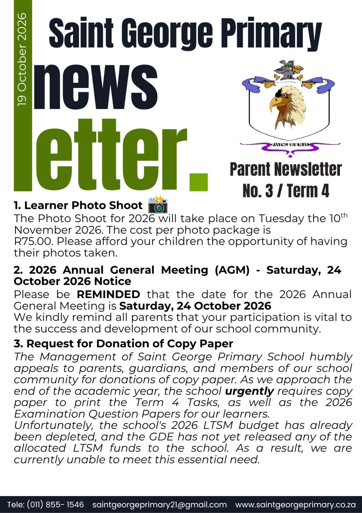 Newsletter No.3 / Term 4