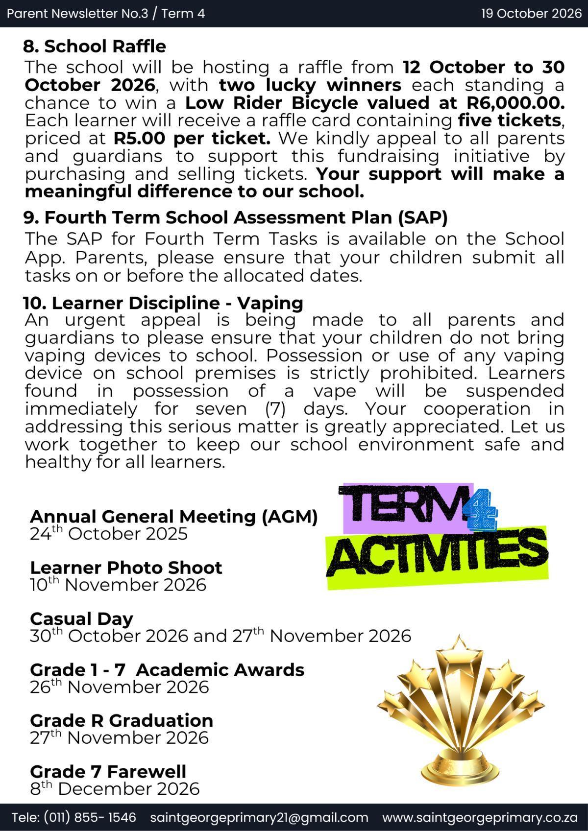 Newsletter No.3 / Term 4