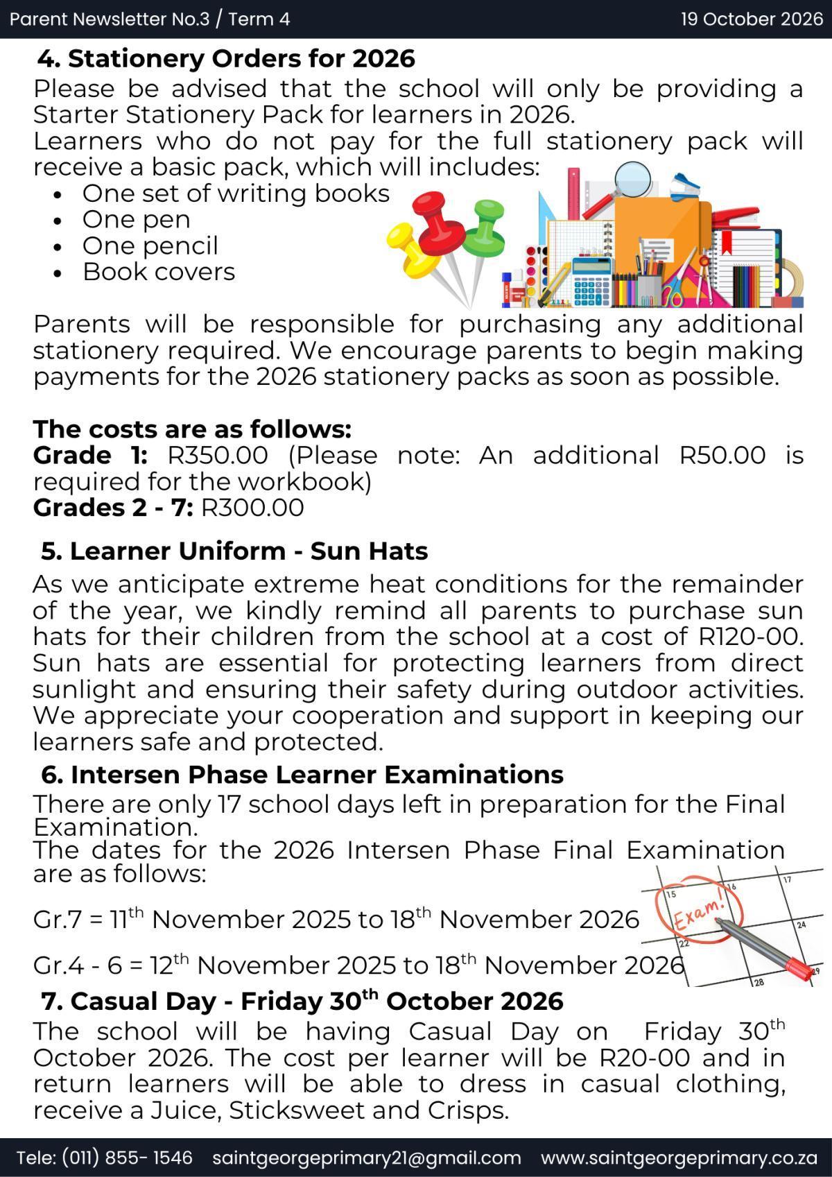 Newsletter No.3 / Term 4