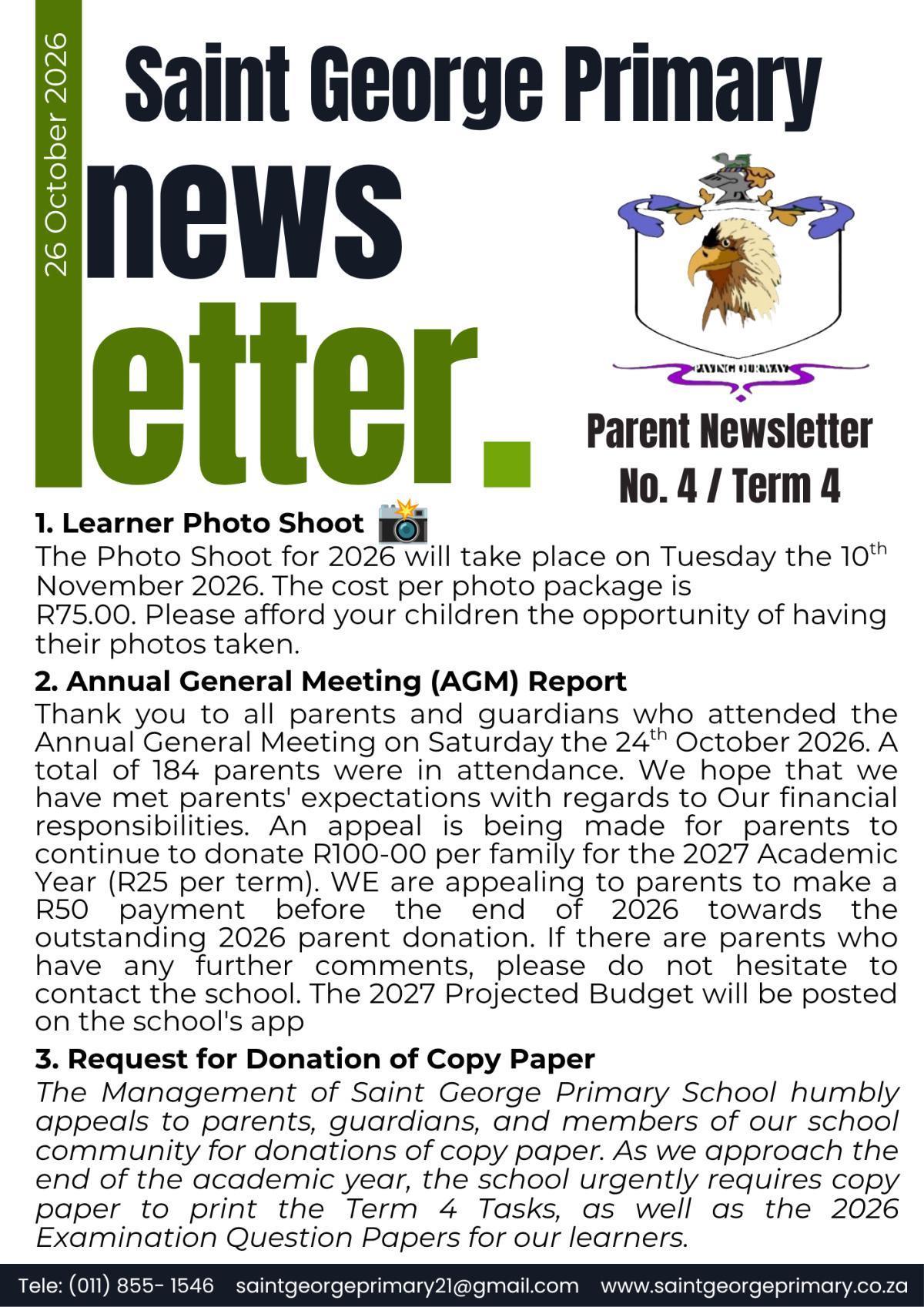 Newsletter No.4 / Term 4