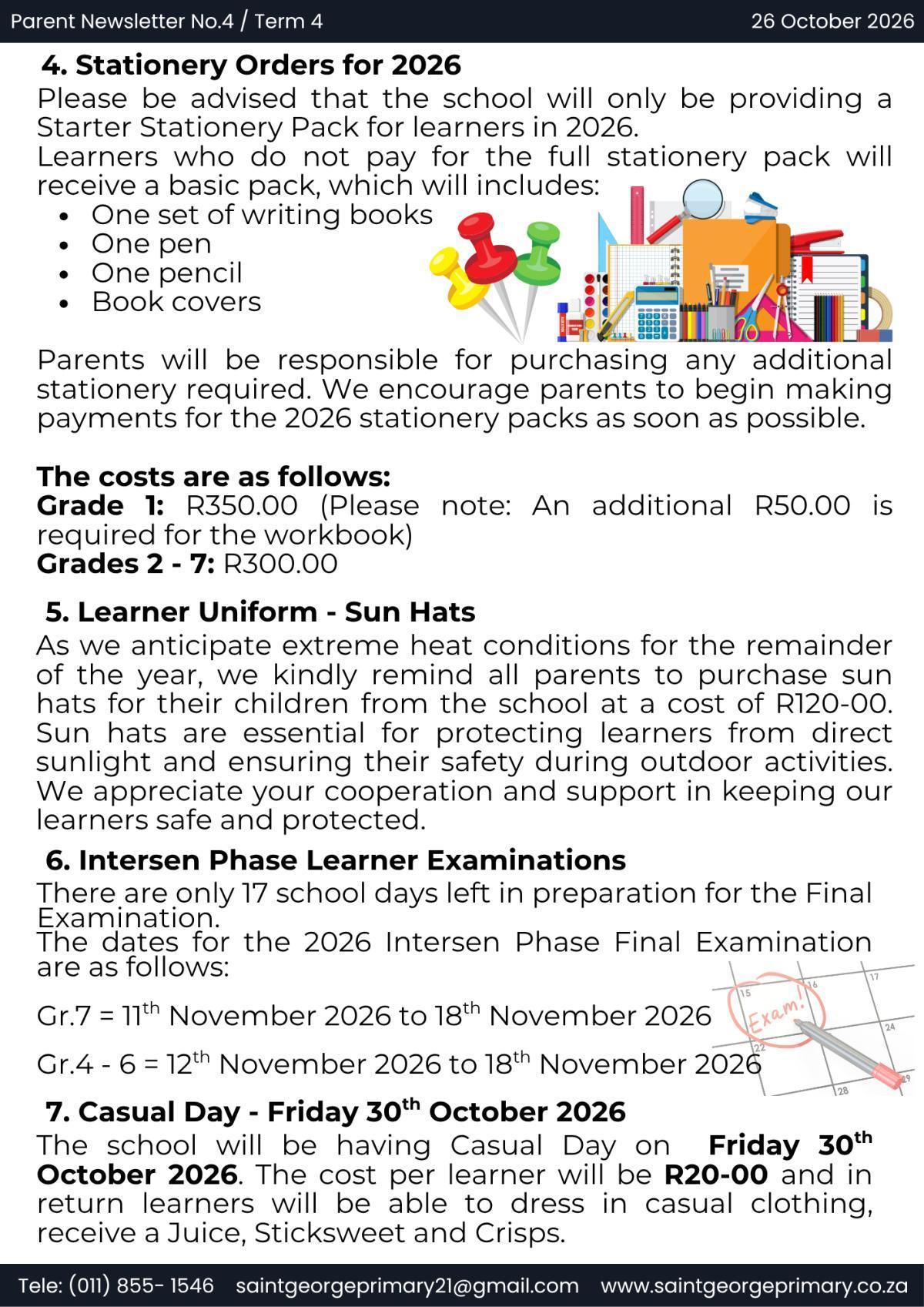 Newsletter No.4 / Term 4