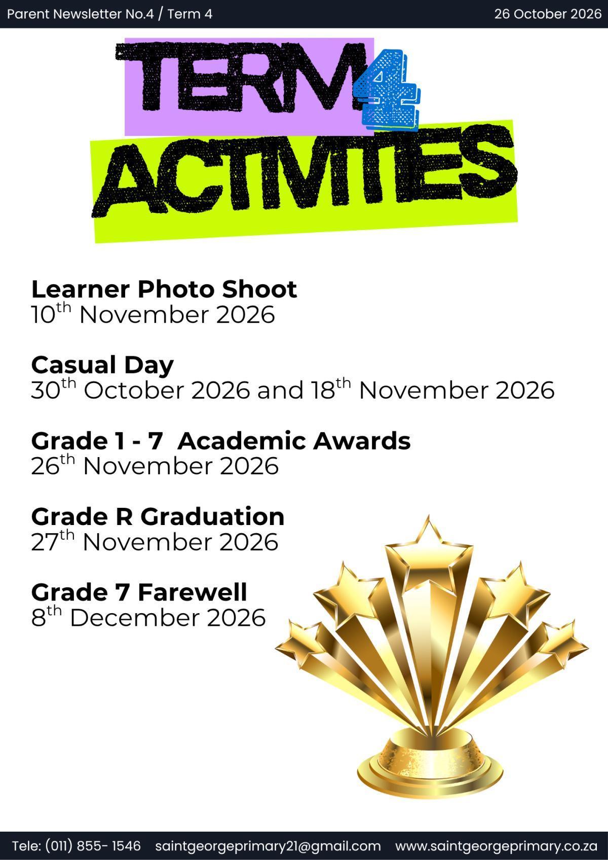 Newsletter No.4 / Term 4