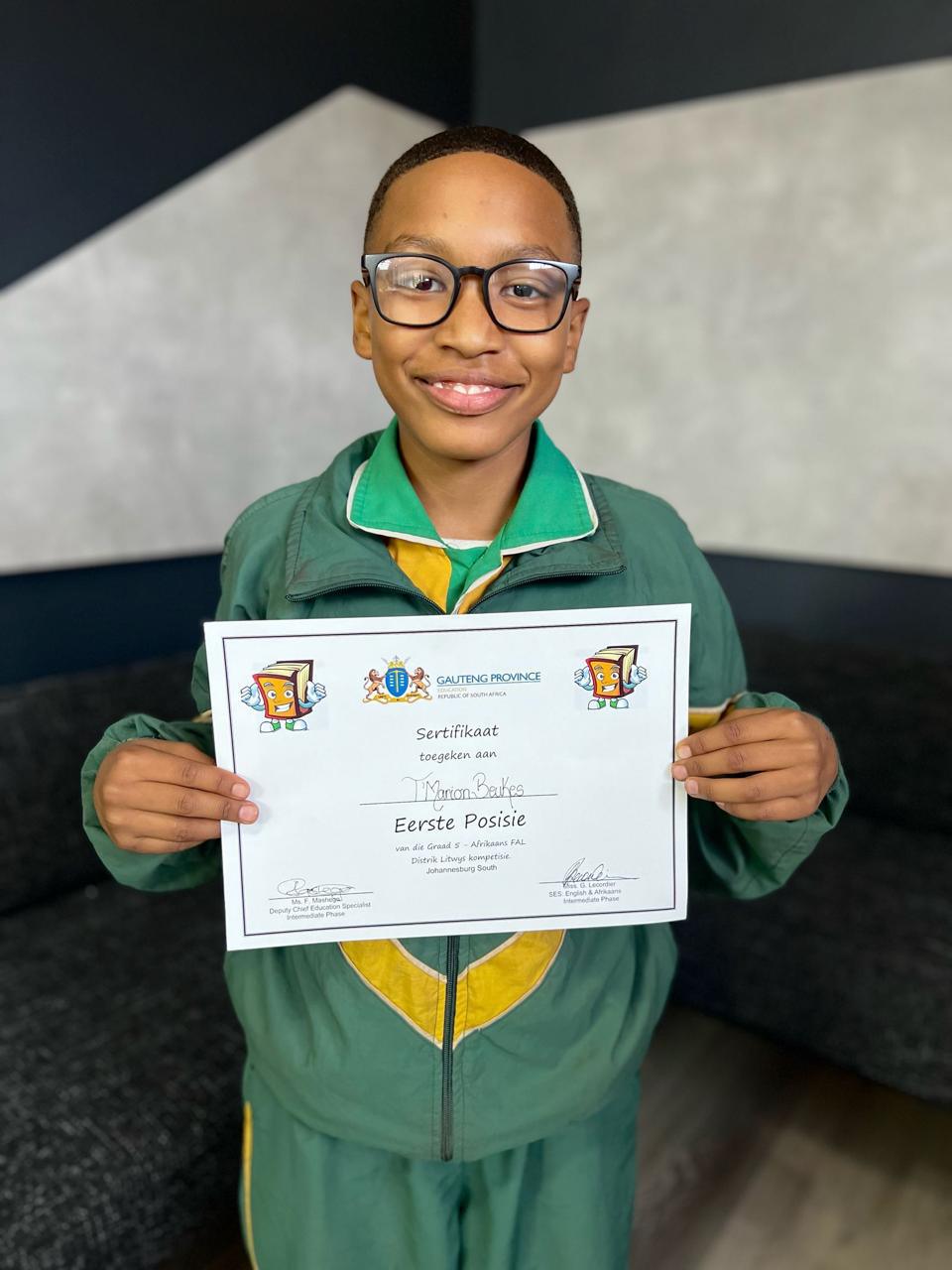 District Litwys winner - Tâmarion Beukes