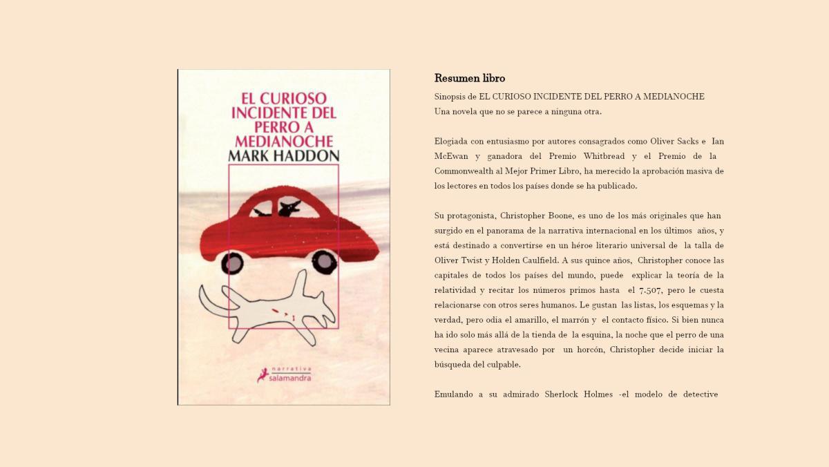 Próxima lectura: El curioso incidente del perro a medianoche