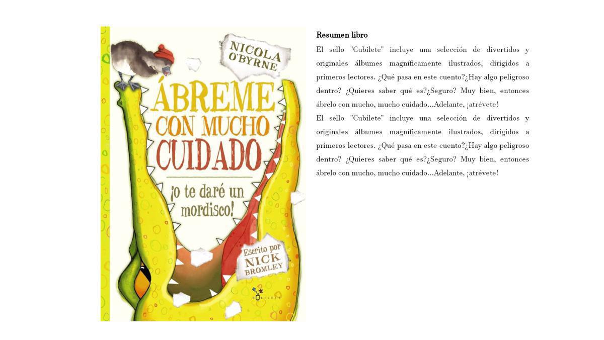 ÁBREME CON MUCHO CUIDADO ¡O TE DARÉ UN MORDISCO! ÁBREME CON MUCHO CUIDADO ¡O TE DARÉ UN MORDISCO!