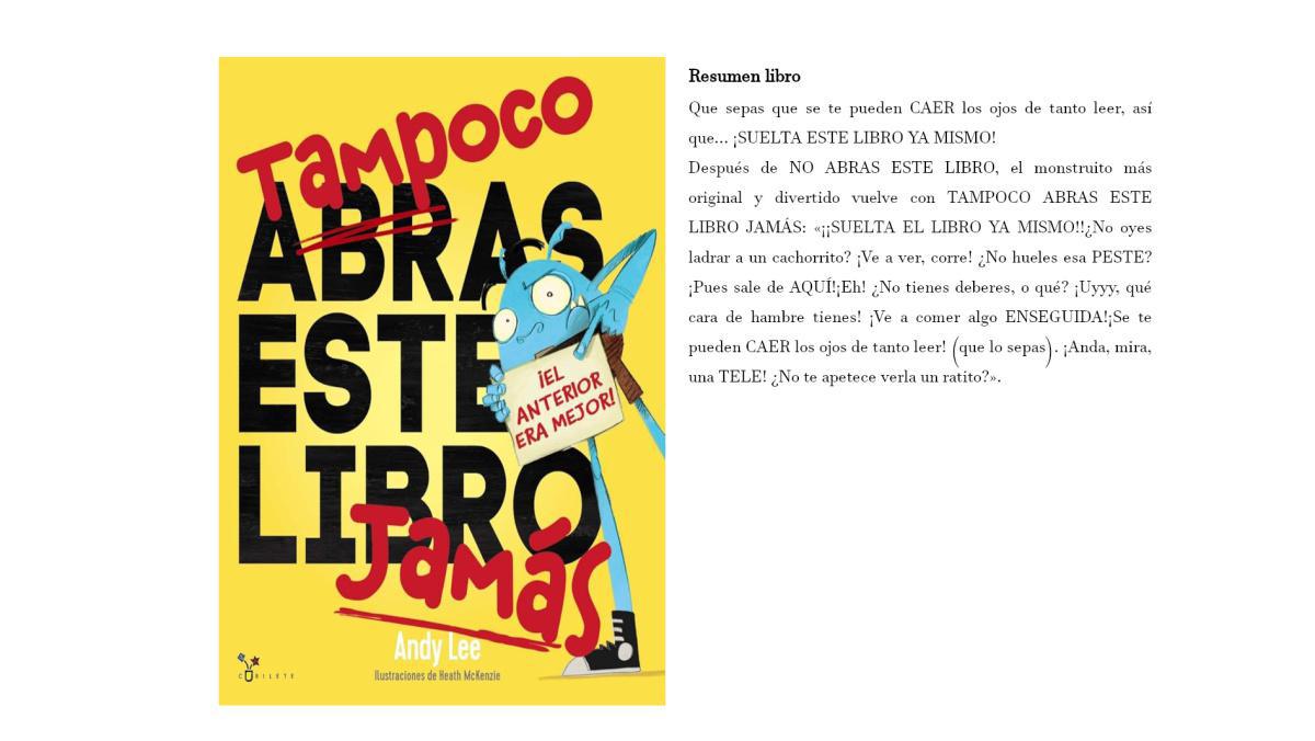 TAMPOCO ABRAS ESTE LIBRO JAMÁS