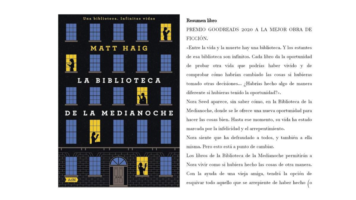 LA BIBLIOTECA DE LA MEDIANOCHE LA BIBLIOTECA DE LA MEDIANOCHE