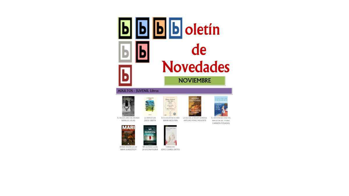 Boletín de Novedades Noviembre Boletín de Novedades Noviembre
