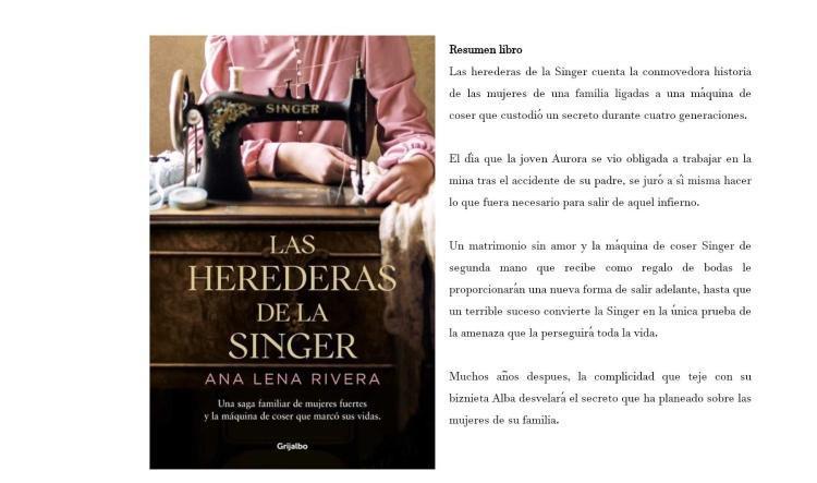 Próxima lectura: Las herederas de la Singer