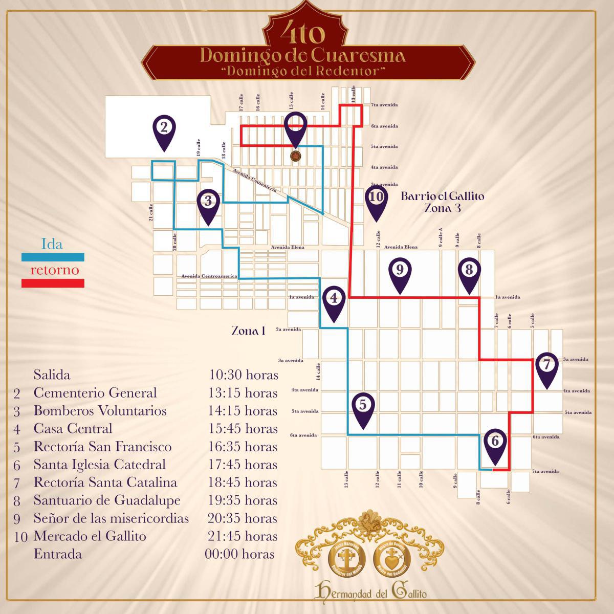 Recorrido Jesús Nazareno Redentor del Mundo