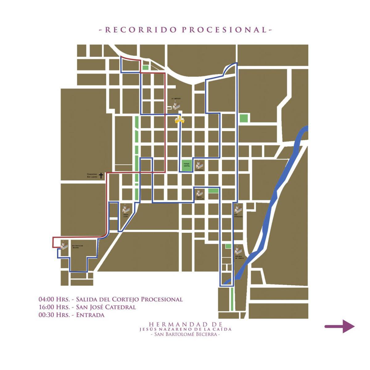 Recorrido Jesús Nazareno de la Caída