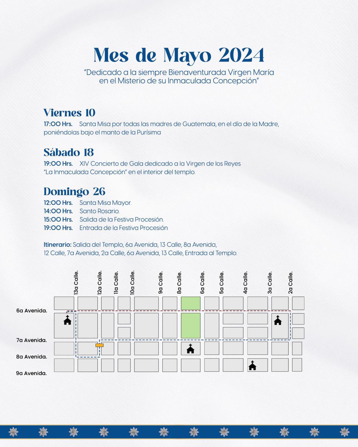 Recorrido de la procesión de las velas 