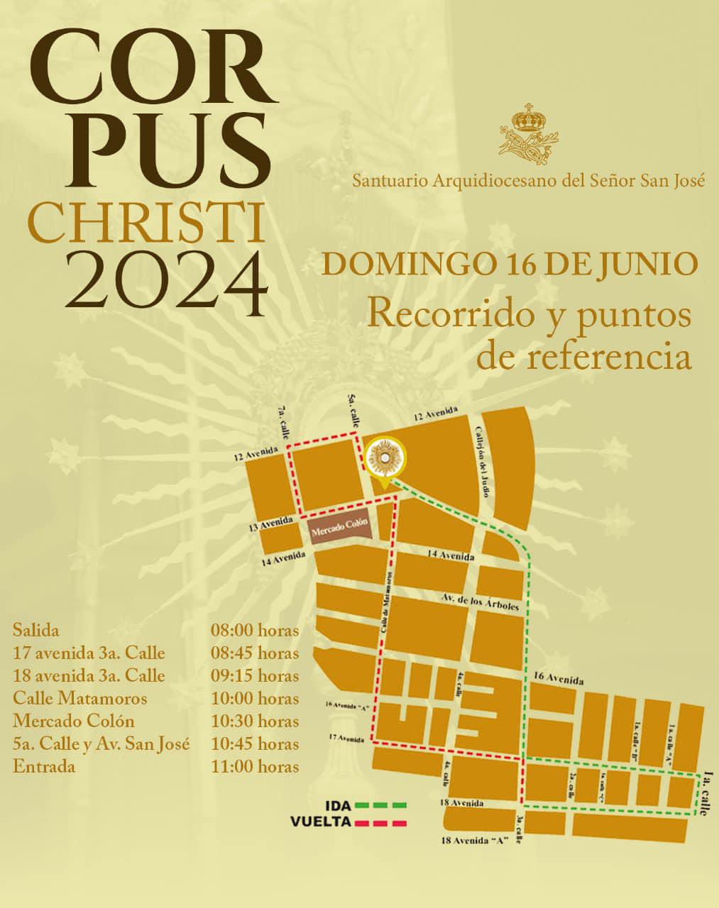 Recorrido Corpus Christi Santuario San José