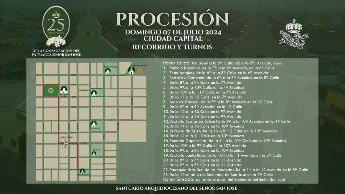 Recorrido procesional del Patriarca San José retorno a la Ciudad Capital