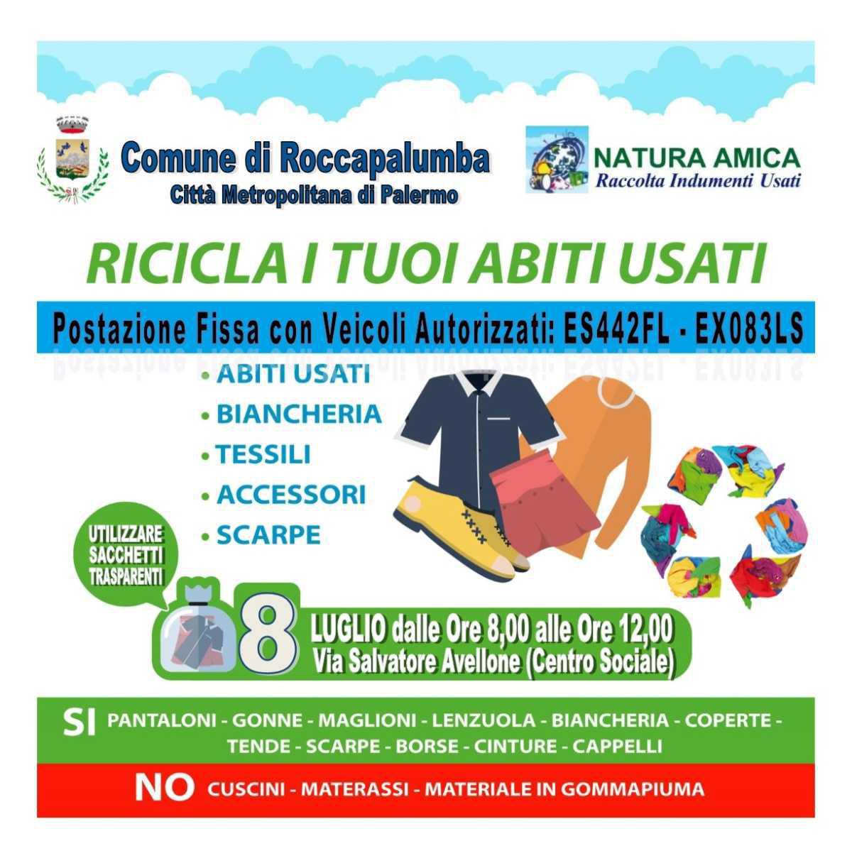 Ricicla i tuoi abiti usati (ore 08:00 - 12:00)