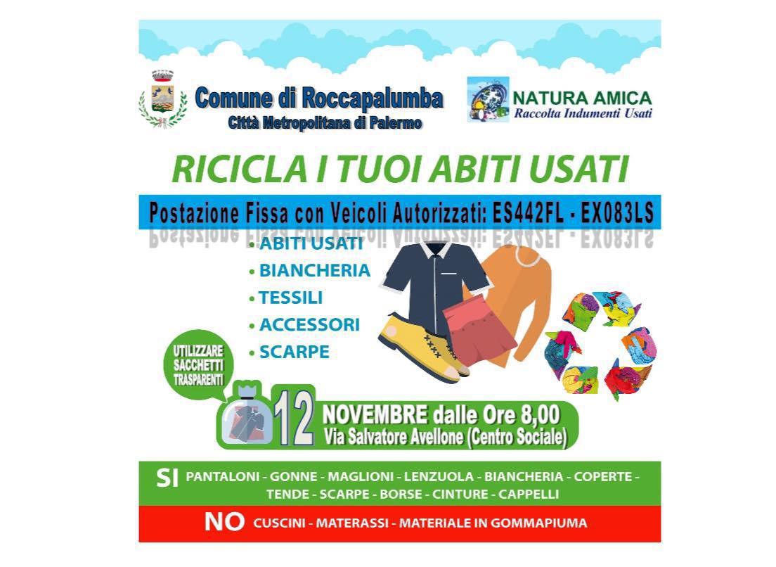 Ricicla i tuoi abiti usati (dalle ore 08:00)