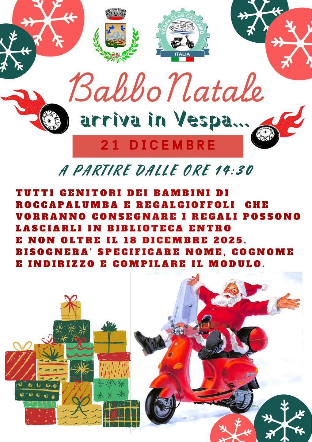 Babbo Natale arriva in Vespa! (dalle ore 14:30)