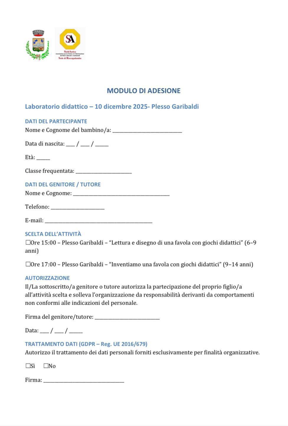 Laboratorio Didattico con SiciliAntica! (inizio ore 15.00)