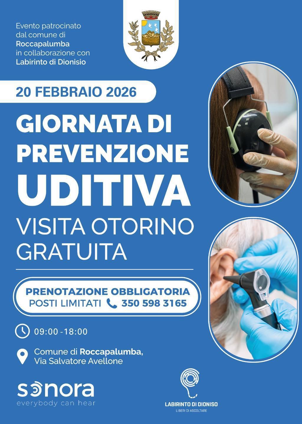 Giornata di Prevenzione Uditiva - Visita Otorino Gratuita (dalle ore 9.00)
